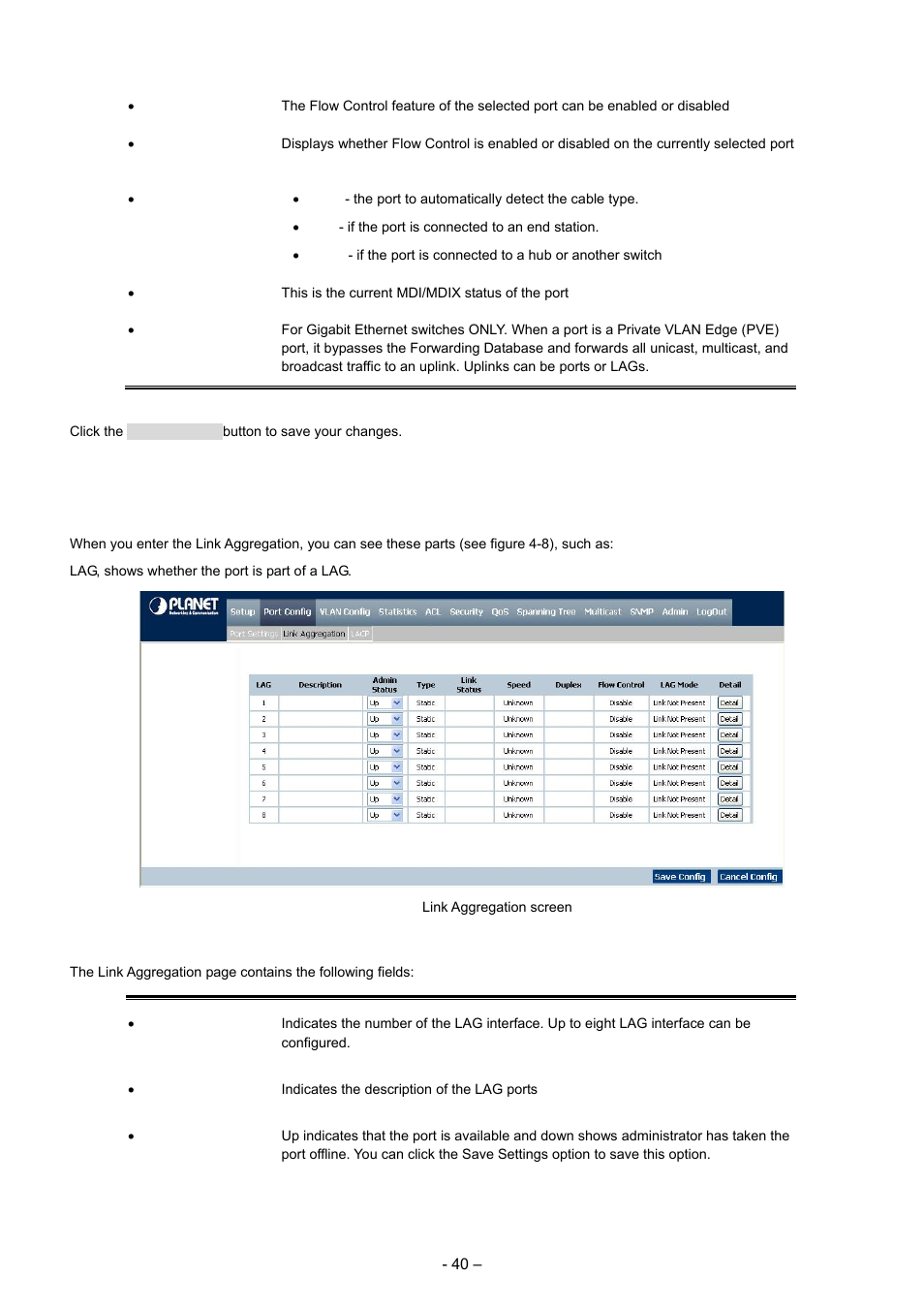 2 link aggregation | Planet Technology WGSD-8000 User Manual | Page 40 / 382