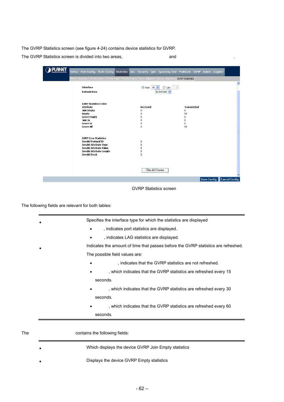 7 gvrp statistics | Planet Technology WGSD-8000 User Manual | Page 62 / 382