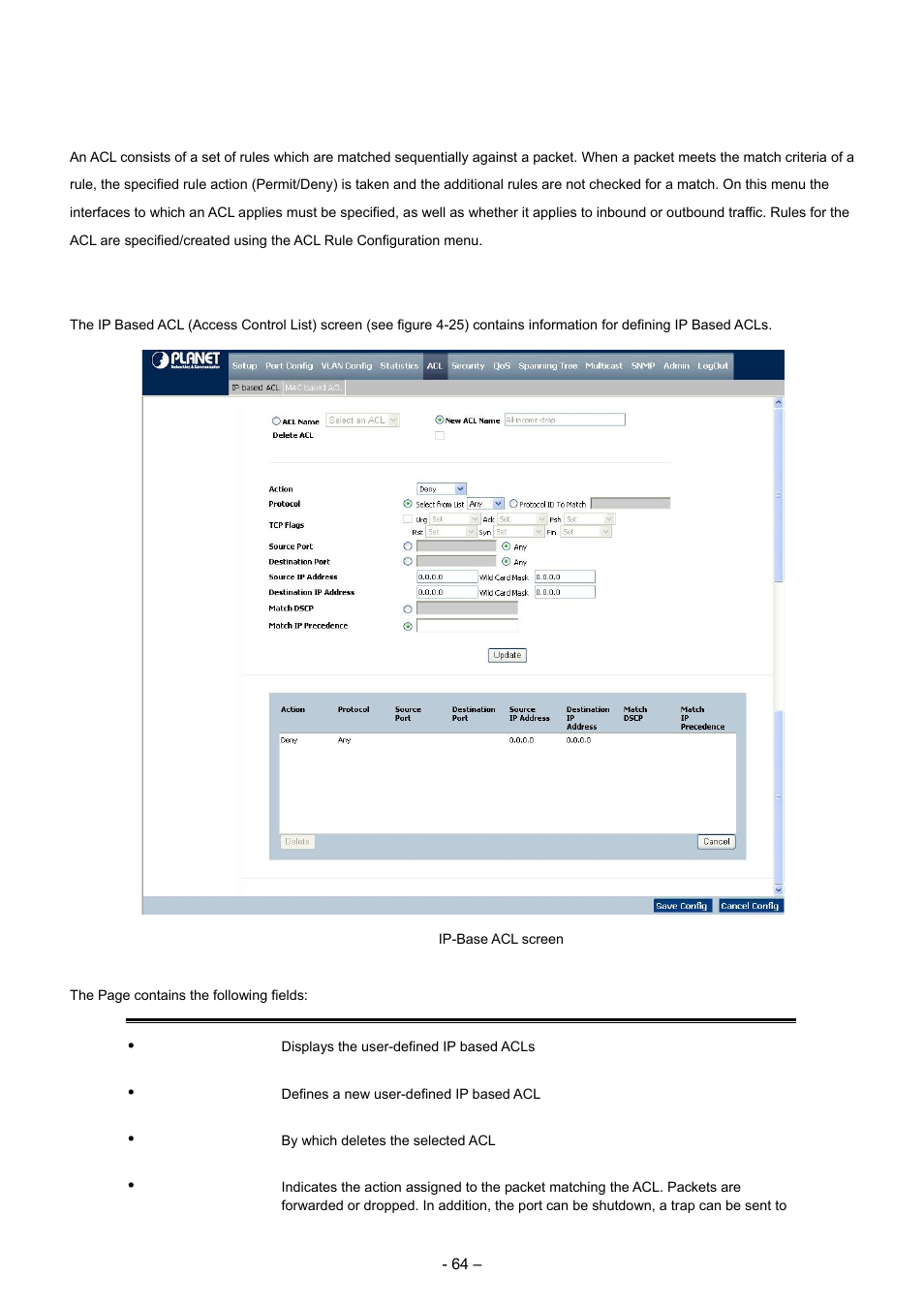 6 acl, 1 ip based acl | Planet Technology WGSD-8000 User Manual | Page 64 / 382