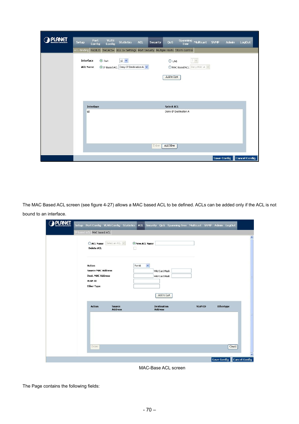 3 mac based acl | Planet Technology WGSD-8000 User Manual | Page 70 / 382
