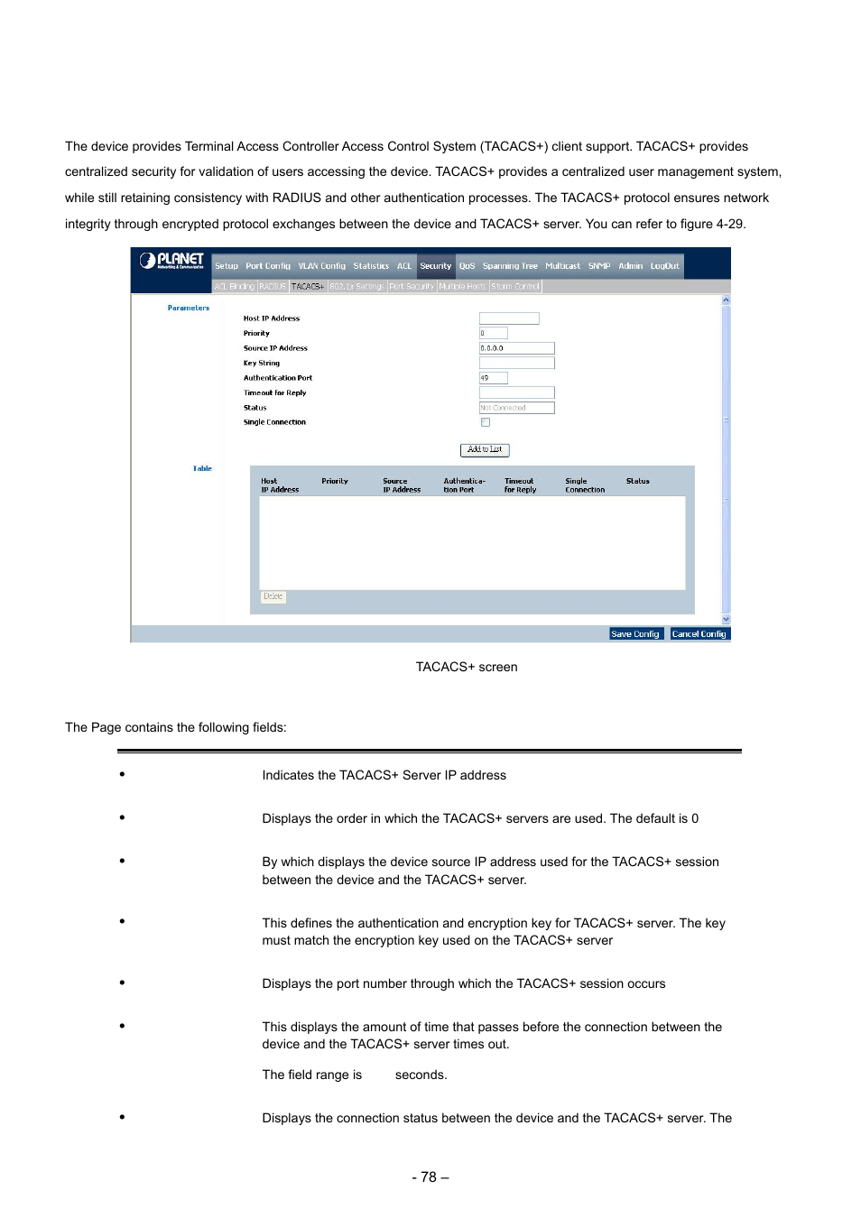 3 tacacs | Planet Technology WGSD-8000 User Manual | Page 78 / 382