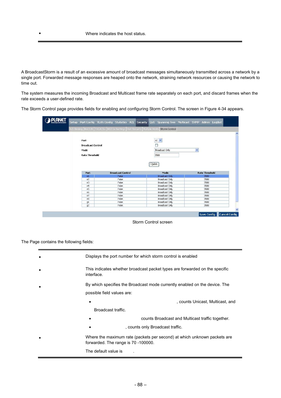 7 storm control | Planet Technology WGSD-8000 User Manual | Page 88 / 382