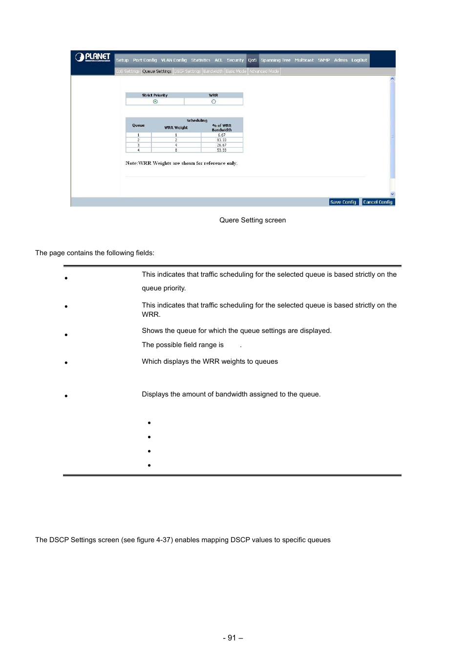 3 dscp settings | Planet Technology WGSD-8000 User Manual | Page 91 / 382