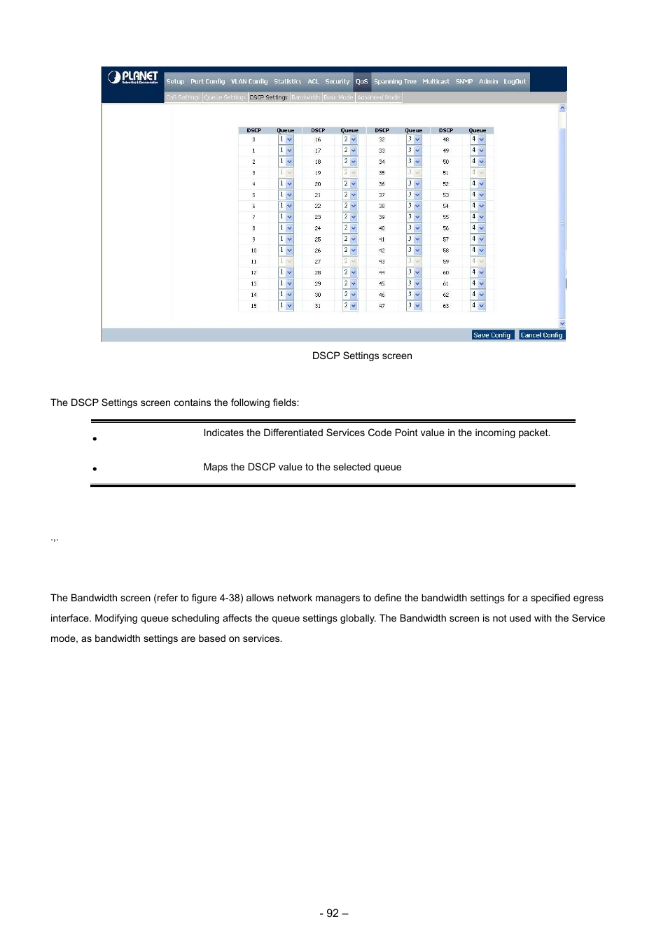 4 bandwidth | Planet Technology WGSD-8000 User Manual | Page 92 / 382