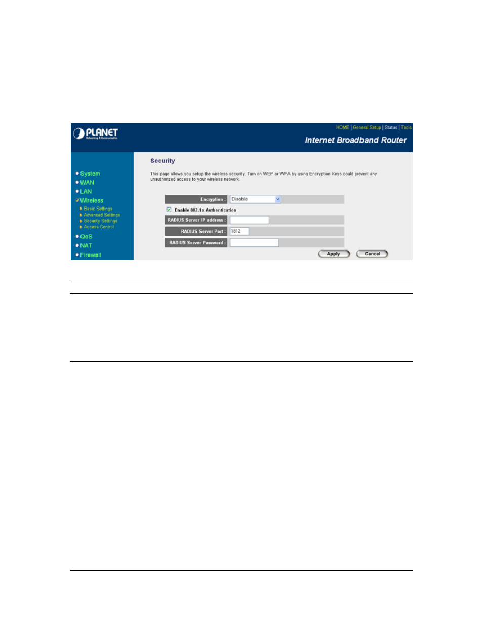 2 802.1x only 2.4.3.3 802.1x wep static key | Planet Technology VRT-401G User Manual | Page 44 / 86