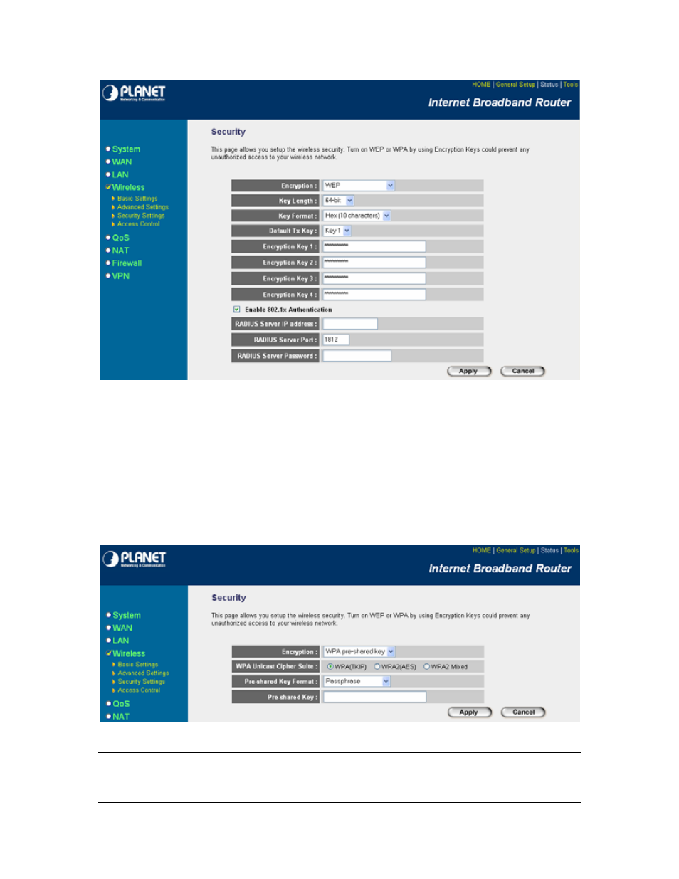 4 wpa pre-shared key | Planet Technology VRT-401G User Manual | Page 45 / 86