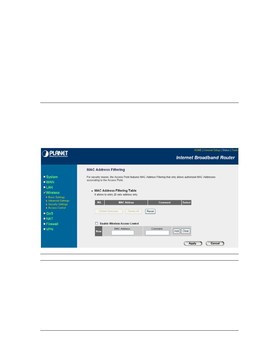 4 access control | Planet Technology VRT-401G User Manual | Page 47 / 86