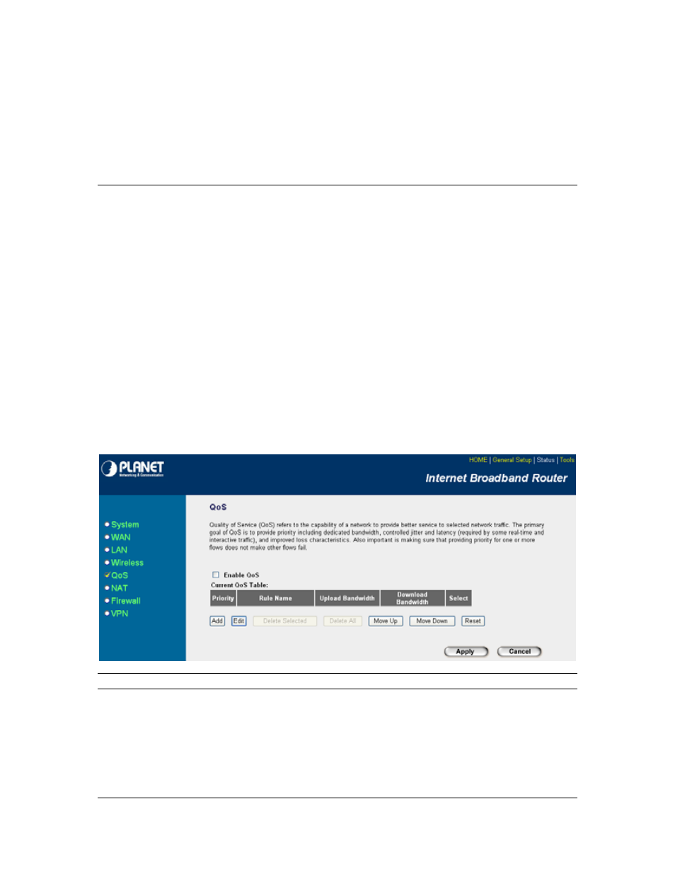 5 qos | Planet Technology VRT-401G User Manual | Page 48 / 86