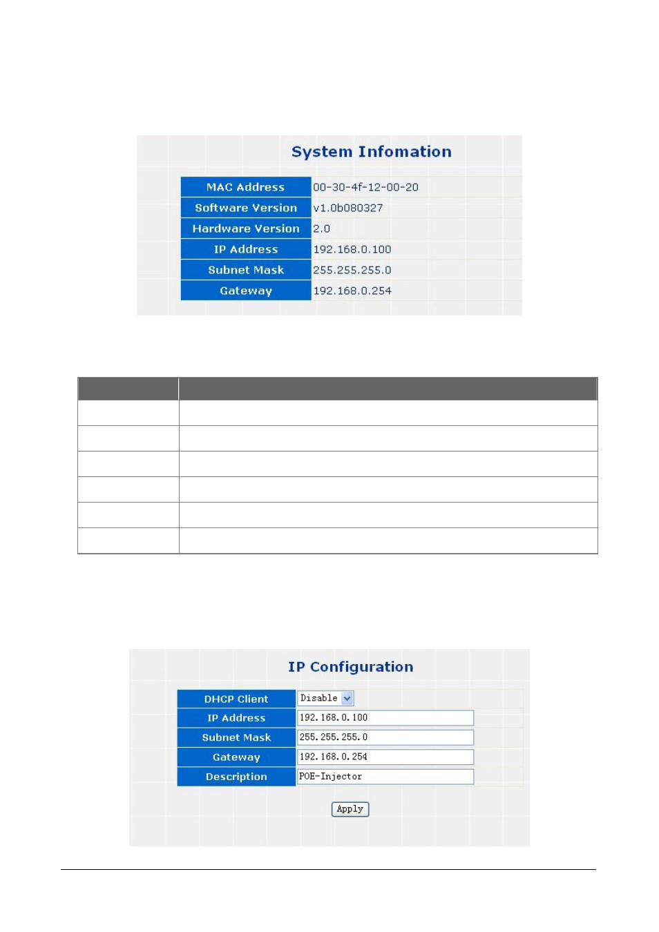 1 system information, 2 ip configuration | Planet Technology POE-2400 User Manual | Page 20 / 41