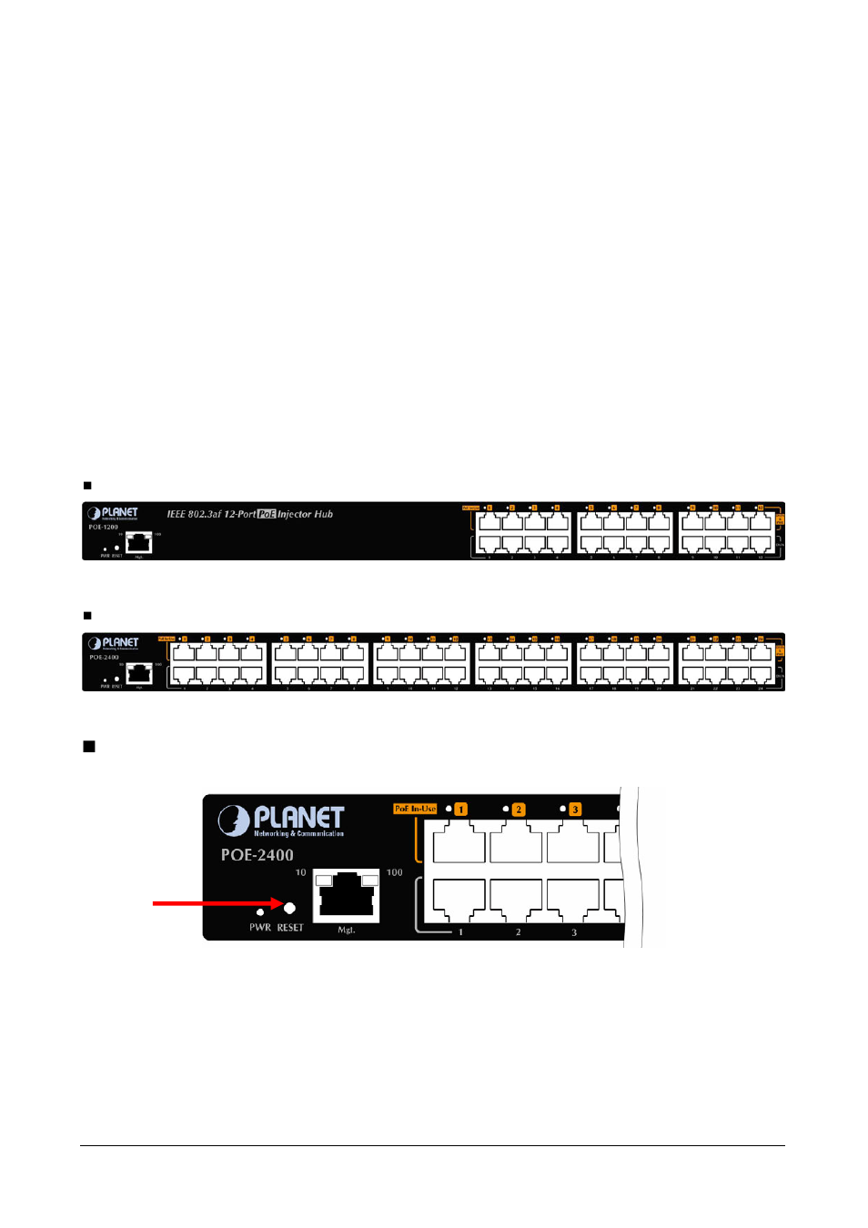 Installation, 1 hardware description, 1 injector front panel | Ardware, Escription | Planet Technology POE-2400 User Manual | Page 8 / 41
