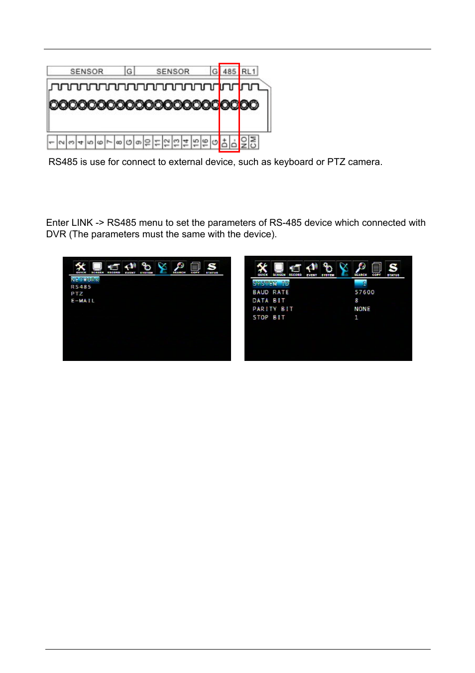 4 rs-485 interface, 1 rs-485 menu setup | Planet Technology DVR-471 User Manual | Page 21 / 84