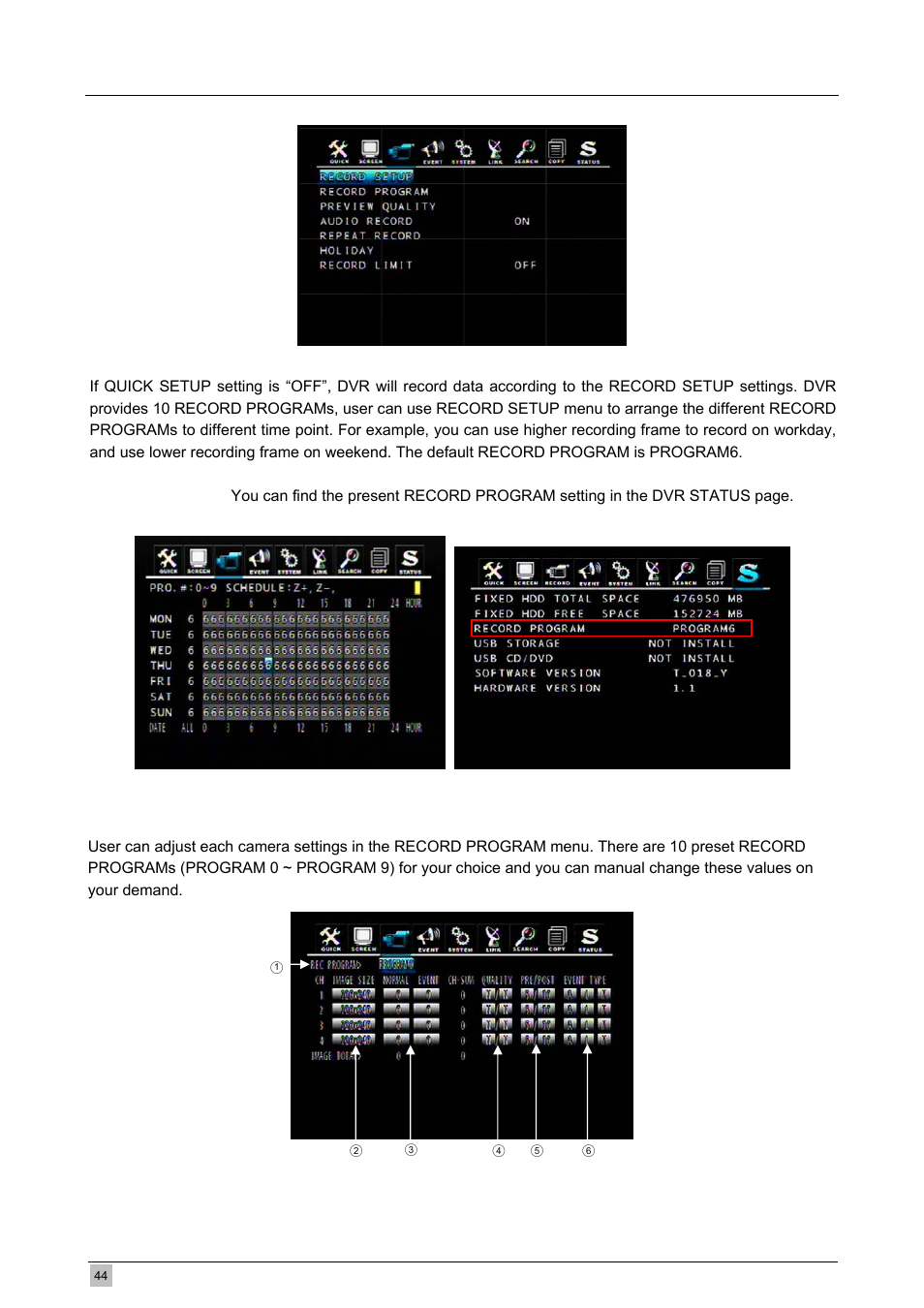 3 record setup | Planet Technology DVR-471 User Manual | Page 44 / 84