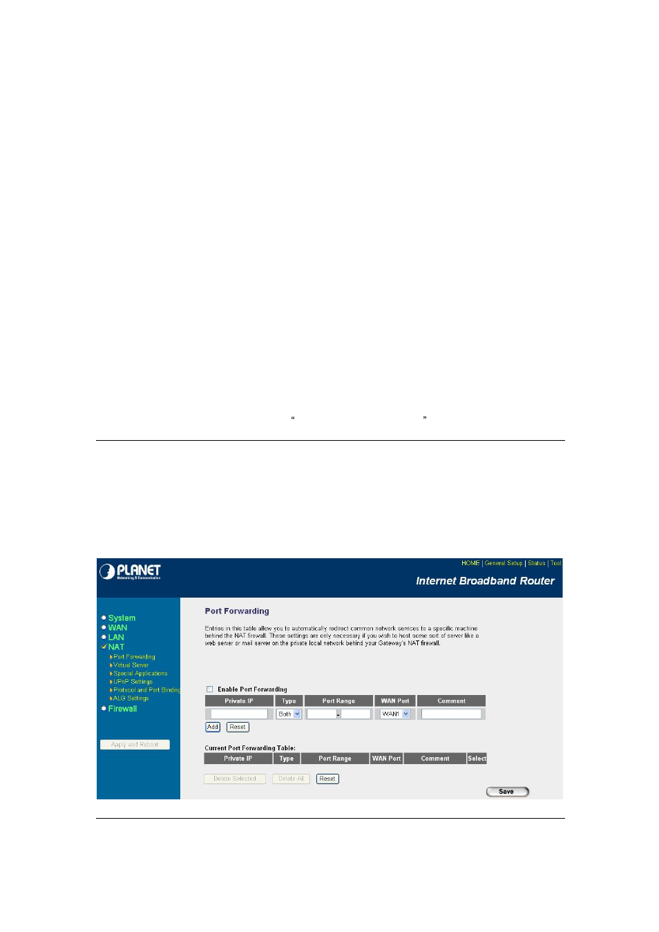1 port forwarding | Planet Technology XRT-104D User Manual | Page 41 / 68