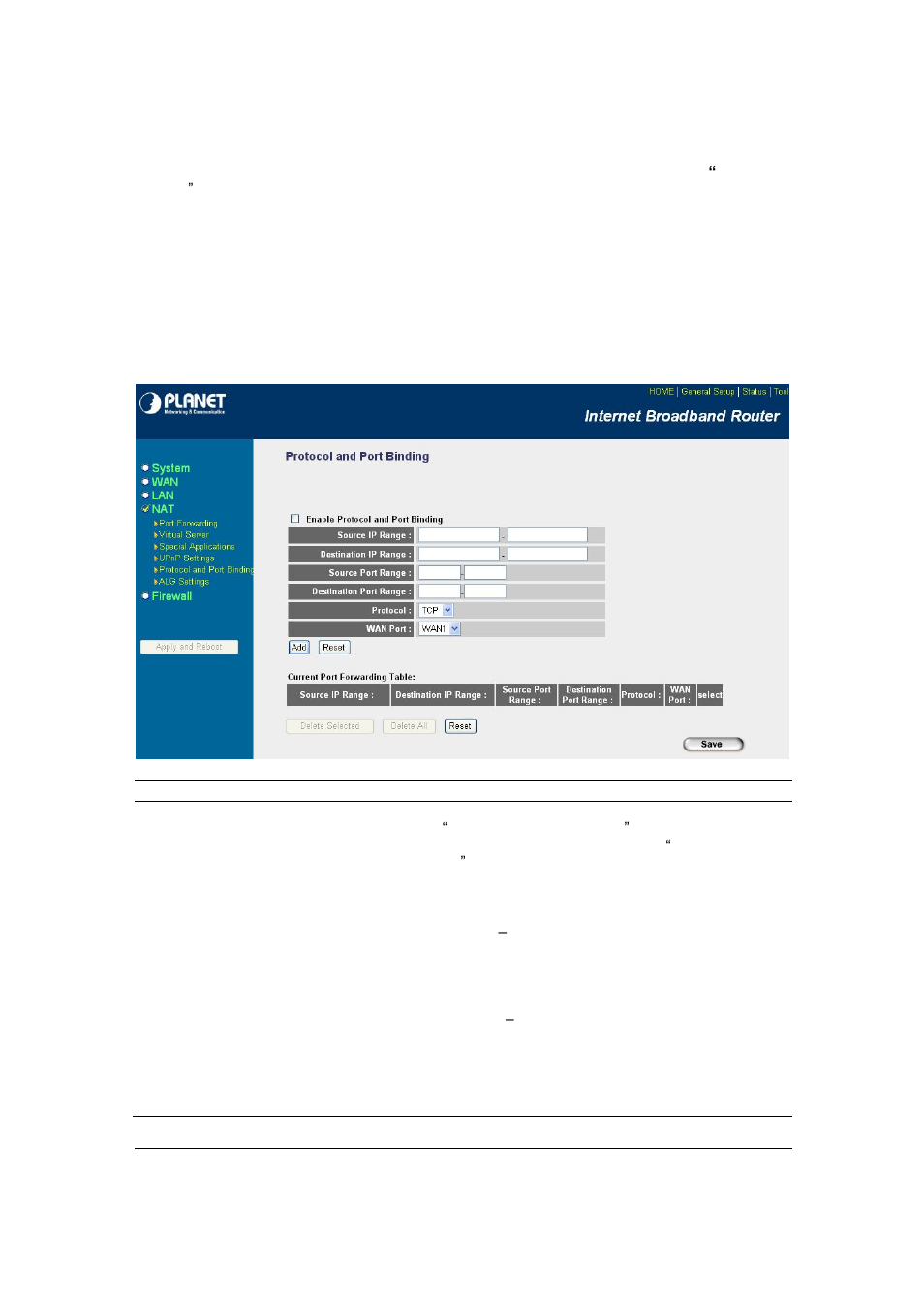 5 protocol and port binding | Planet Technology XRT-104D User Manual | Page 47 / 68