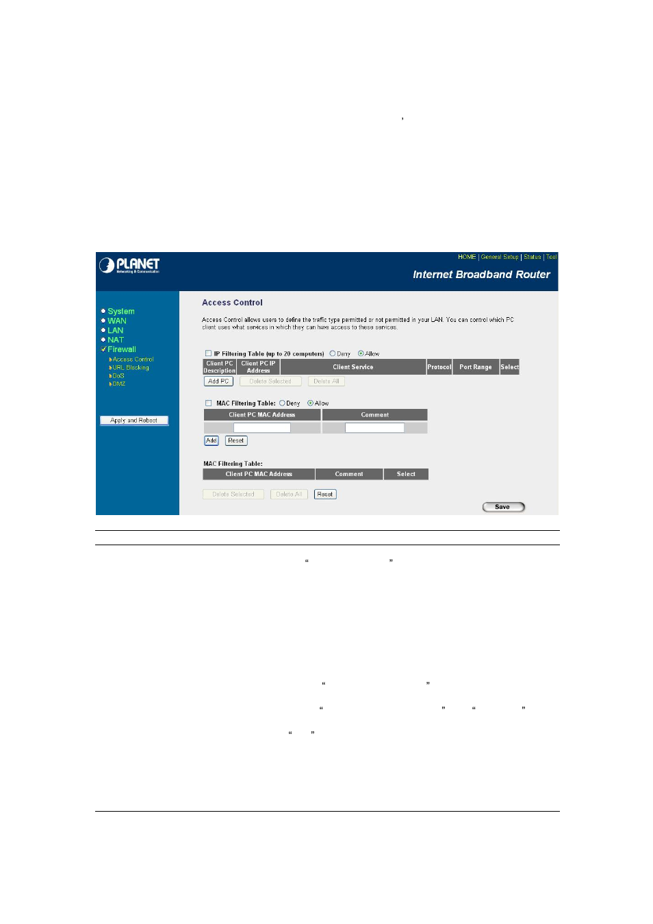 1 access control | Planet Technology XRT-104D User Manual | Page 50 / 68