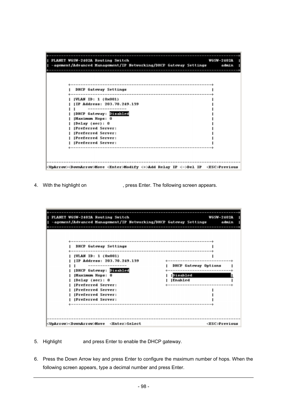 Planet Technology Planet Intelligent Gigabit Ethernet Stackable/Routing Switch WGSW-2402A User Manual | Page 106 / 285