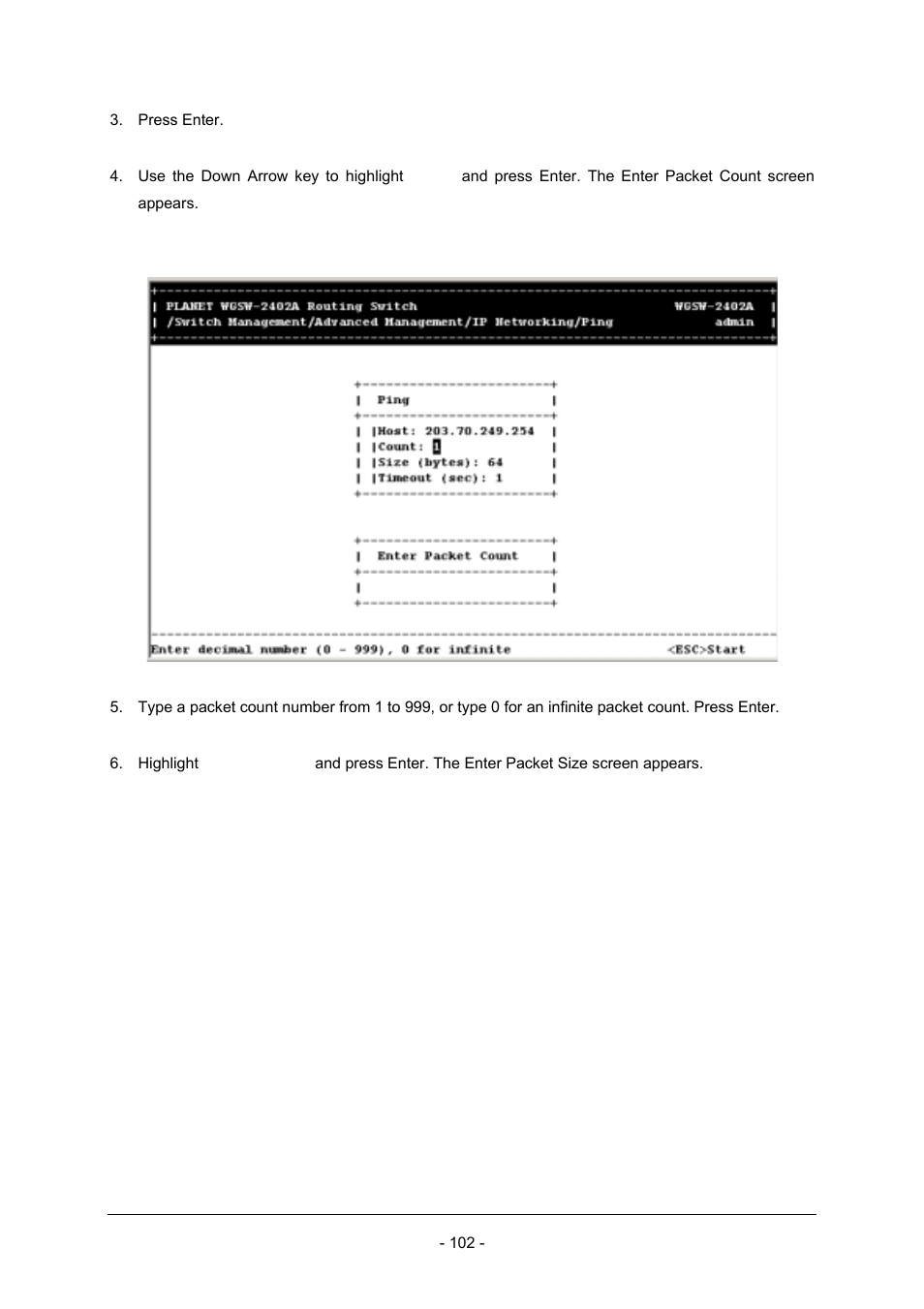 Planet Technology Planet Intelligent Gigabit Ethernet Stackable/Routing Switch WGSW-2402A User Manual | Page 110 / 285