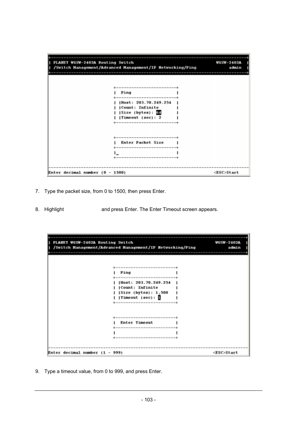 Planet Technology Planet Intelligent Gigabit Ethernet Stackable/Routing Switch WGSW-2402A User Manual | Page 111 / 285