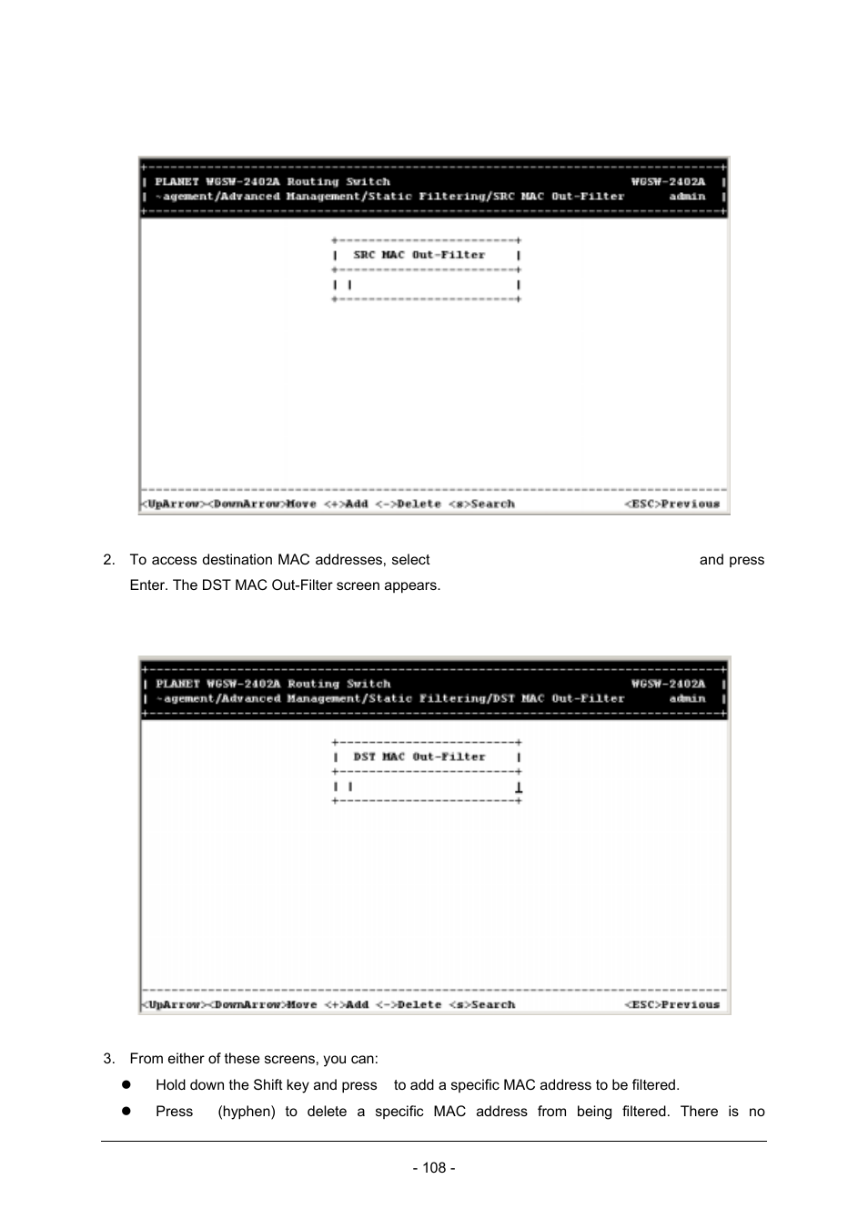 Planet Technology Planet Intelligent Gigabit Ethernet Stackable/Routing Switch WGSW-2402A User Manual | Page 116 / 285