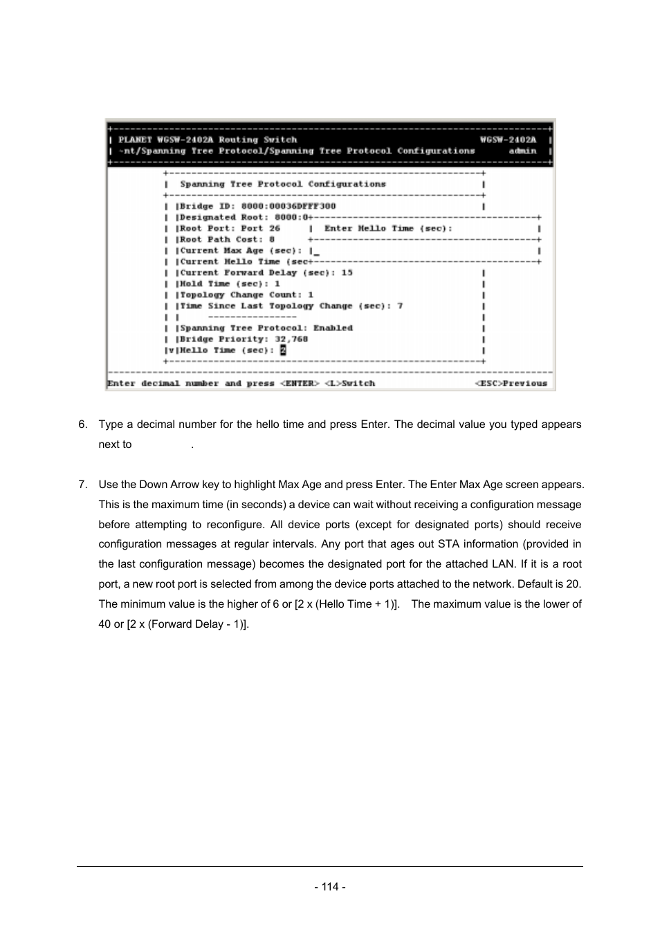 Planet Technology Planet Intelligent Gigabit Ethernet Stackable/Routing Switch WGSW-2402A User Manual | Page 122 / 285