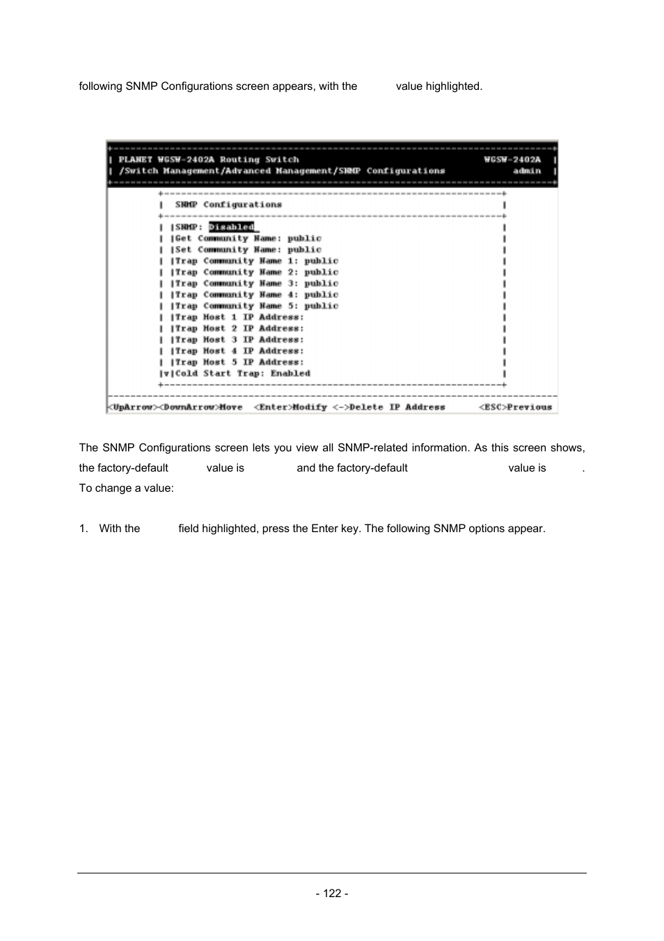 Planet Technology Planet Intelligent Gigabit Ethernet Stackable/Routing Switch WGSW-2402A User Manual | Page 130 / 285