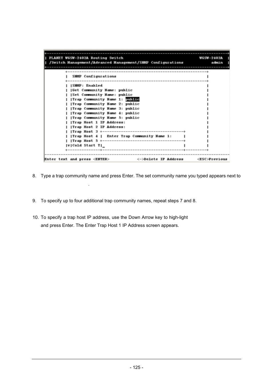 Planet Technology Planet Intelligent Gigabit Ethernet Stackable/Routing Switch WGSW-2402A User Manual | Page 133 / 285