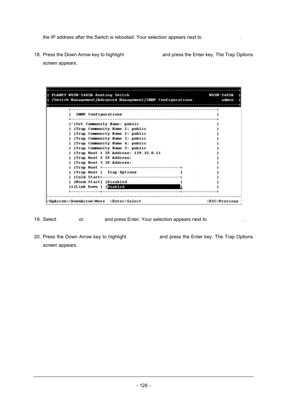 Planet Technology Planet Intelligent Gigabit Ethernet Stackable/Routing Switch WGSW-2402A User Manual | Page 136 / 285