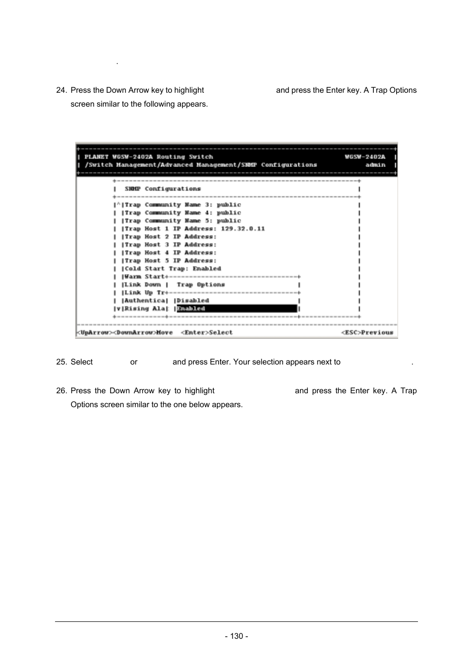 Planet Technology Planet Intelligent Gigabit Ethernet Stackable/Routing Switch WGSW-2402A User Manual | Page 138 / 285