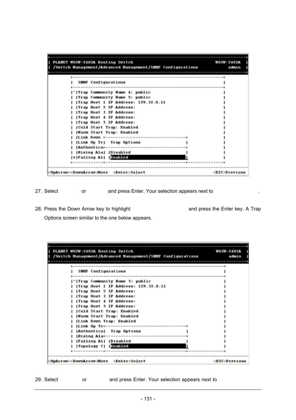 Planet Technology Planet Intelligent Gigabit Ethernet Stackable/Routing Switch WGSW-2402A User Manual | Page 139 / 285