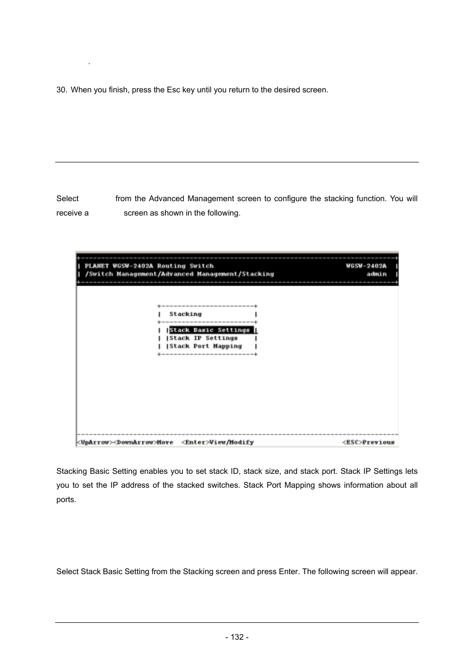 11 stacking, 1 stacking basic setting | Planet Technology Planet Intelligent Gigabit Ethernet Stackable/Routing Switch WGSW-2402A User Manual | Page 140 / 285