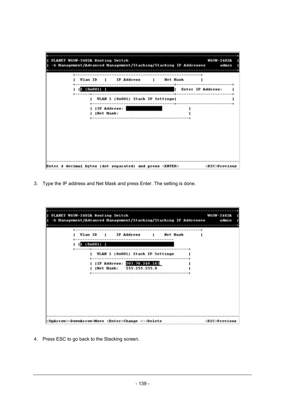 Planet Technology Planet Intelligent Gigabit Ethernet Stackable/Routing Switch WGSW-2402A User Manual | Page 147 / 285