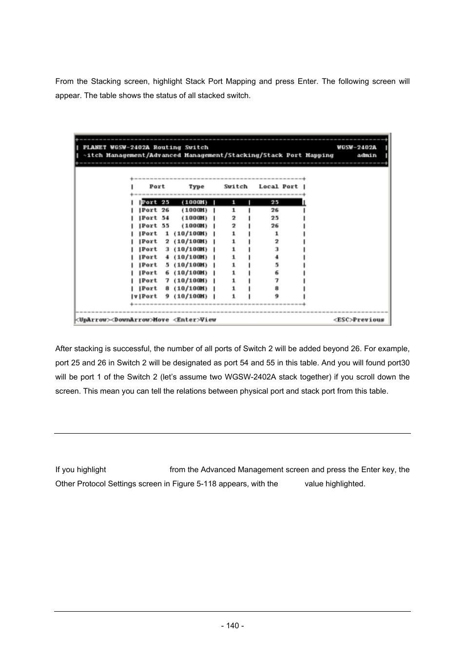 3 stack port mapping, 12 other protocols | Planet Technology Planet Intelligent Gigabit Ethernet Stackable/Routing Switch WGSW-2402A User Manual | Page 148 / 285