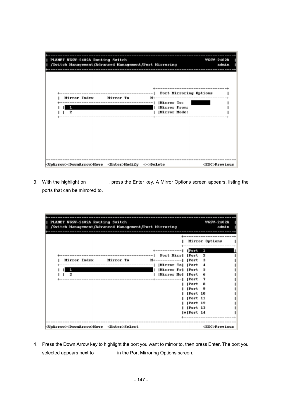 Planet Technology Planet Intelligent Gigabit Ethernet Stackable/Routing Switch WGSW-2402A User Manual | Page 155 / 285