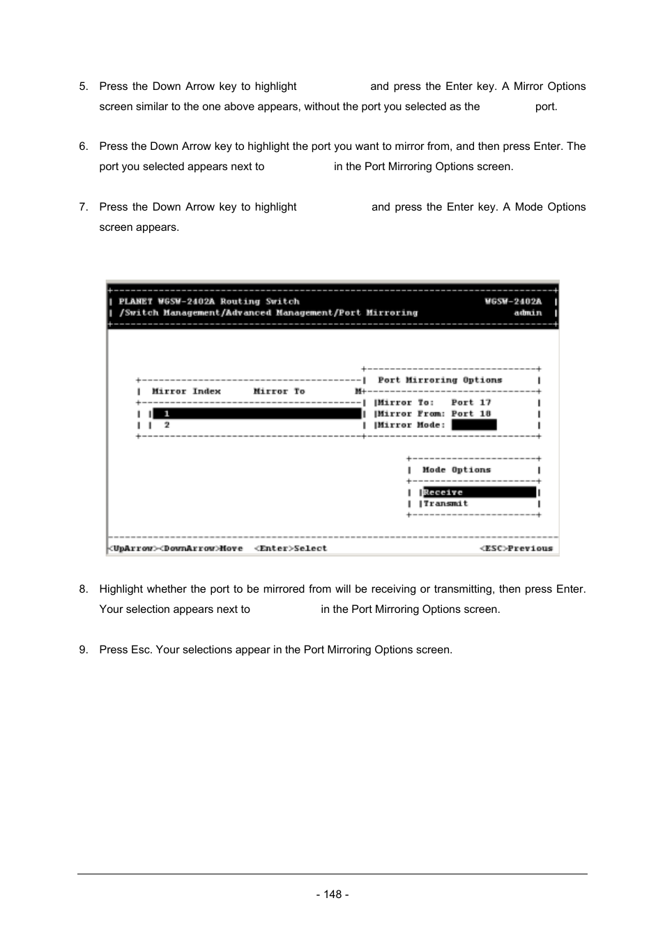 Planet Technology Planet Intelligent Gigabit Ethernet Stackable/Routing Switch WGSW-2402A User Manual | Page 156 / 285