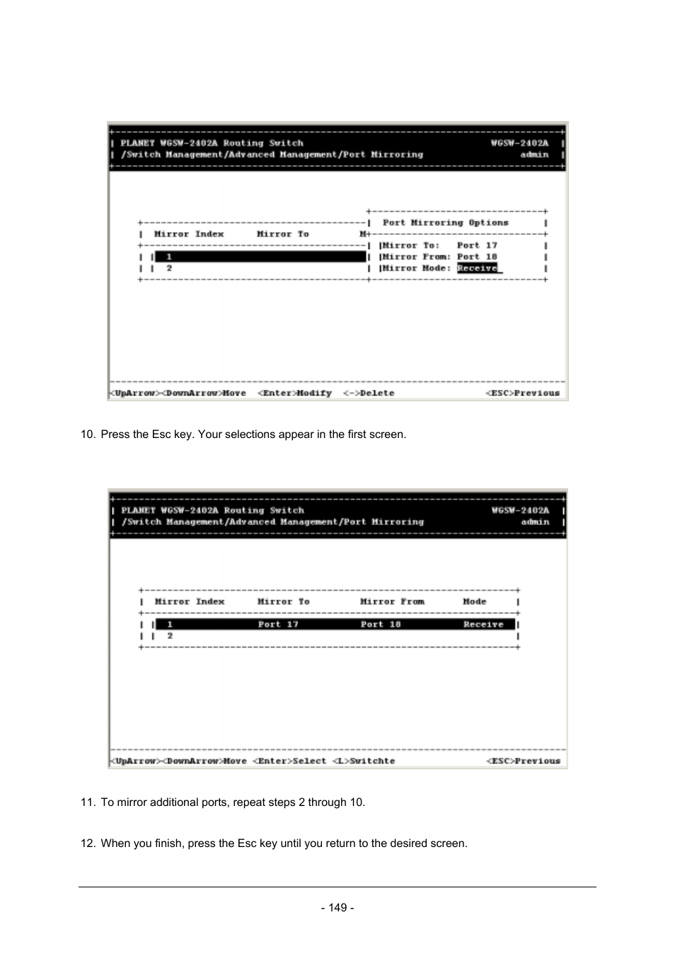 Planet Technology Planet Intelligent Gigabit Ethernet Stackable/Routing Switch WGSW-2402A User Manual | Page 157 / 285