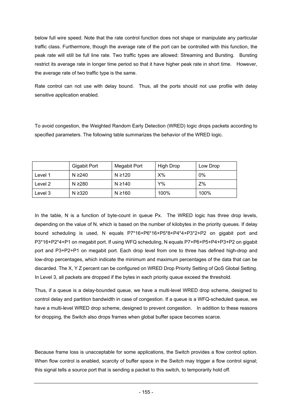 8 wred drop threshold management support, 9 qos flow control | Planet Technology Planet Intelligent Gigabit Ethernet Stackable/Routing Switch WGSW-2402A User Manual | Page 163 / 285