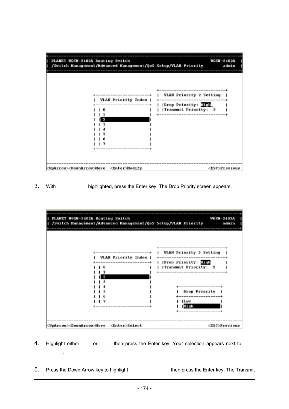 Planet Technology Planet Intelligent Gigabit Ethernet Stackable/Routing Switch WGSW-2402A User Manual | Page 182 / 285
