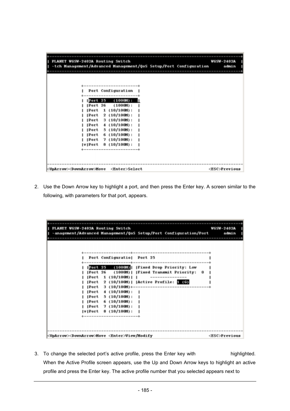 Planet Technology Planet Intelligent Gigabit Ethernet Stackable/Routing Switch WGSW-2402A User Manual | Page 193 / 285