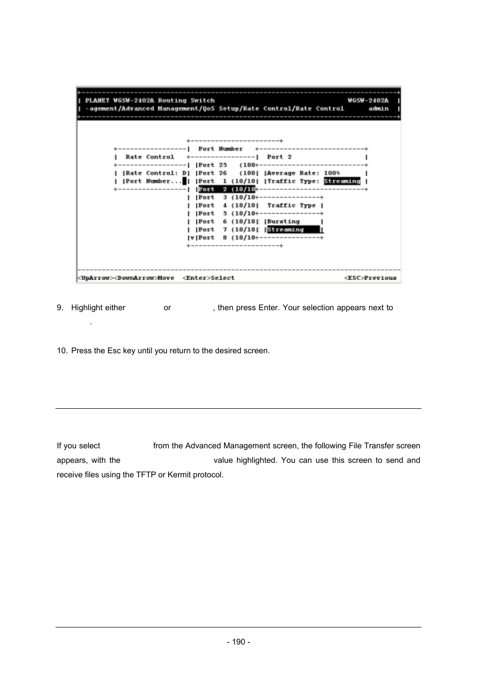 16 sending and receiving files | Planet Technology Planet Intelligent Gigabit Ethernet Stackable/Routing Switch WGSW-2402A User Manual | Page 198 / 285