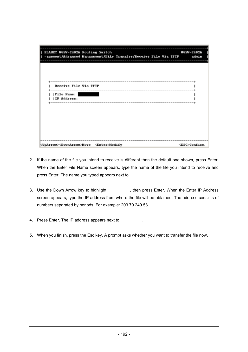 Planet Technology Planet Intelligent Gigabit Ethernet Stackable/Routing Switch WGSW-2402A User Manual | Page 200 / 285