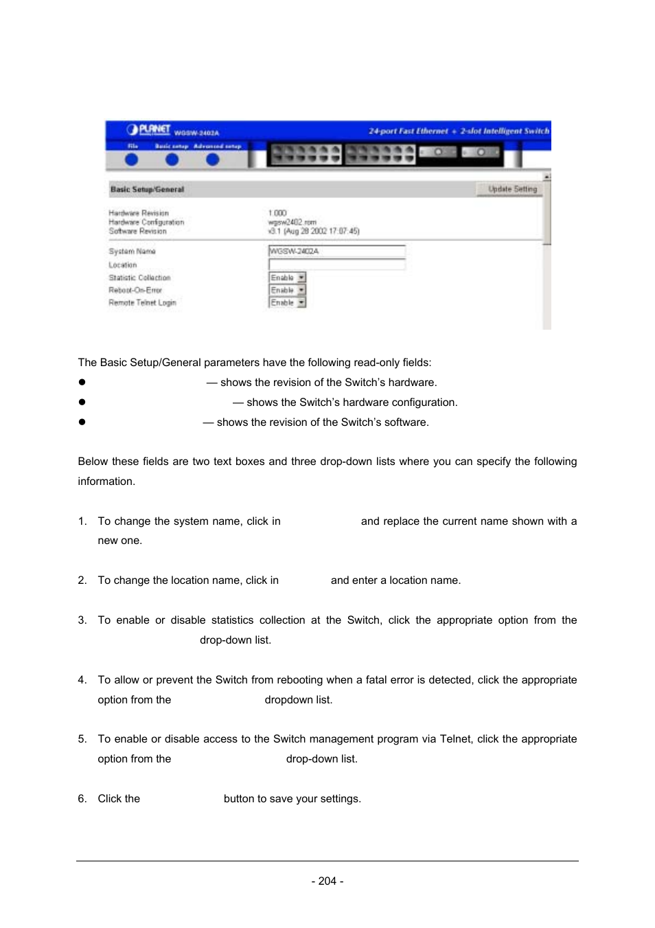 Planet Technology Planet Intelligent Gigabit Ethernet Stackable/Routing Switch WGSW-2402A User Manual | Page 212 / 285