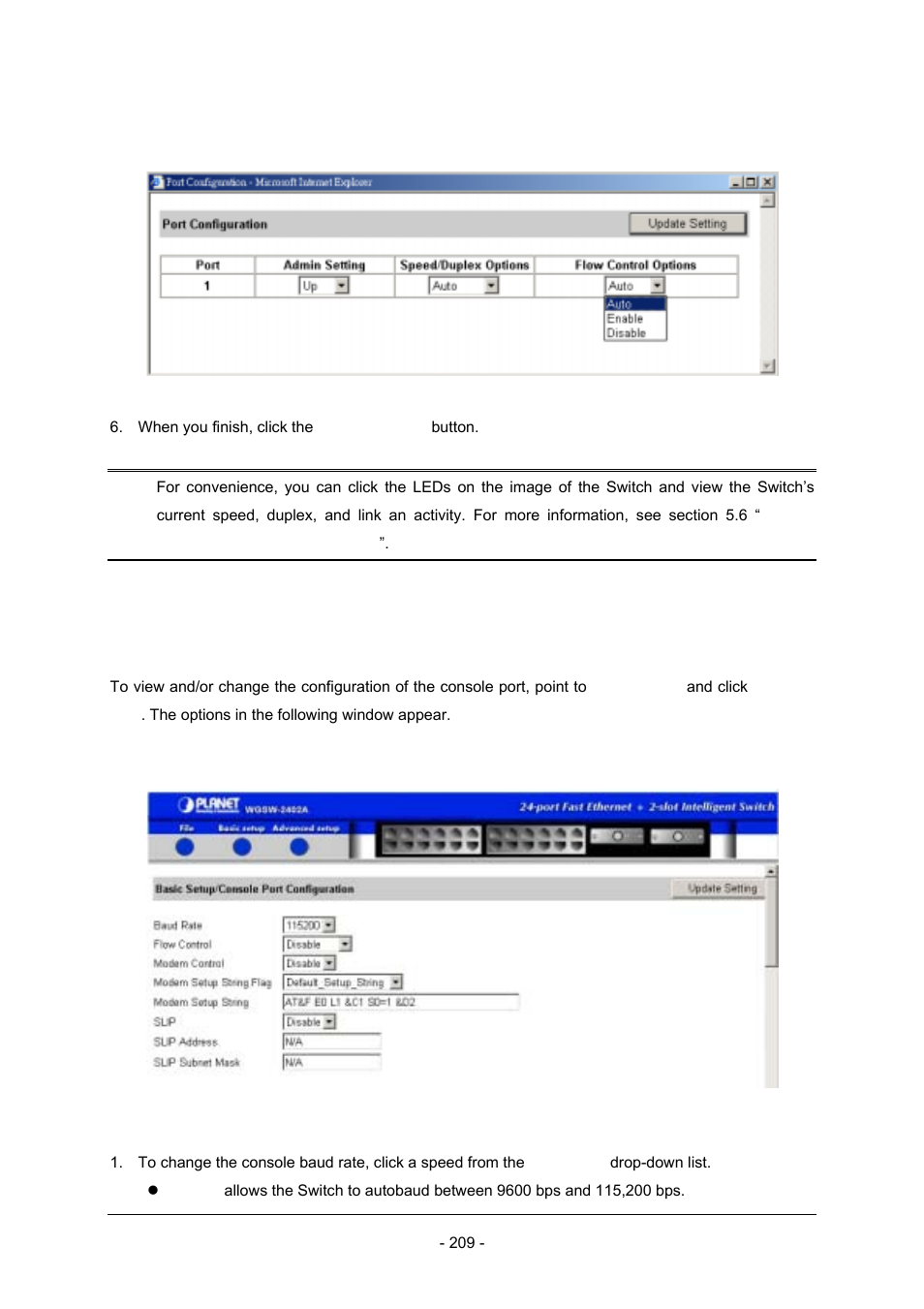 3 console port configuration | Planet Technology Planet Intelligent Gigabit Ethernet Stackable/Routing Switch WGSW-2402A User Manual | Page 217 / 285