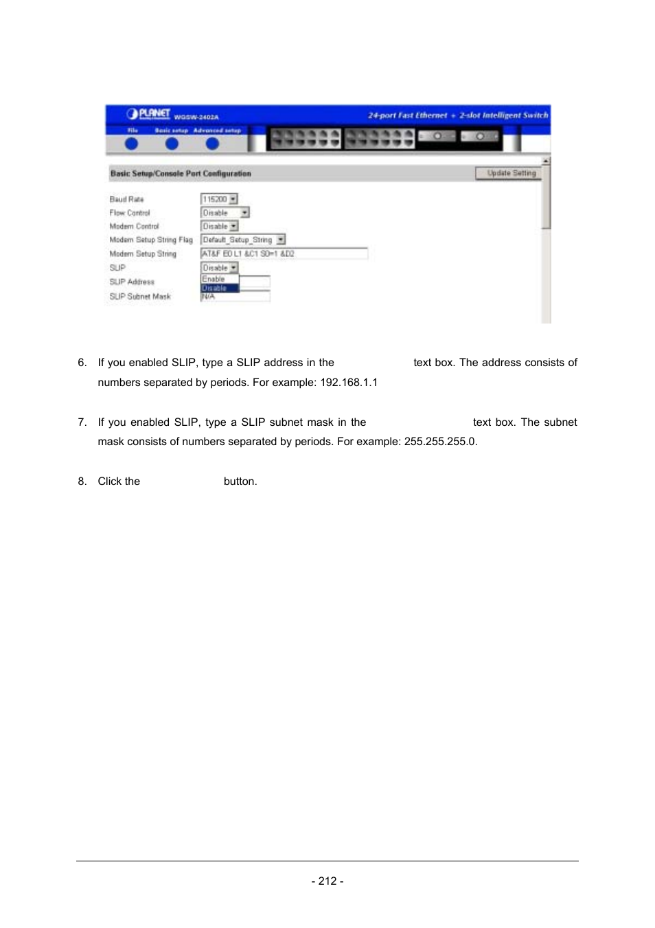 Planet Technology Planet Intelligent Gigabit Ethernet Stackable/Routing Switch WGSW-2402A User Manual | Page 220 / 285