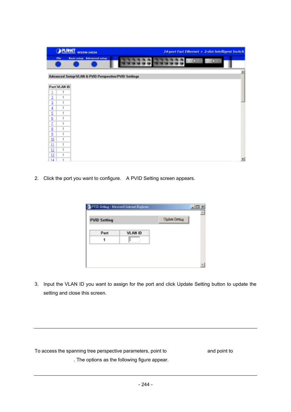 8 spanning tree perspective | Planet Technology Planet Intelligent Gigabit Ethernet Stackable/Routing Switch WGSW-2402A User Manual | Page 252 / 285