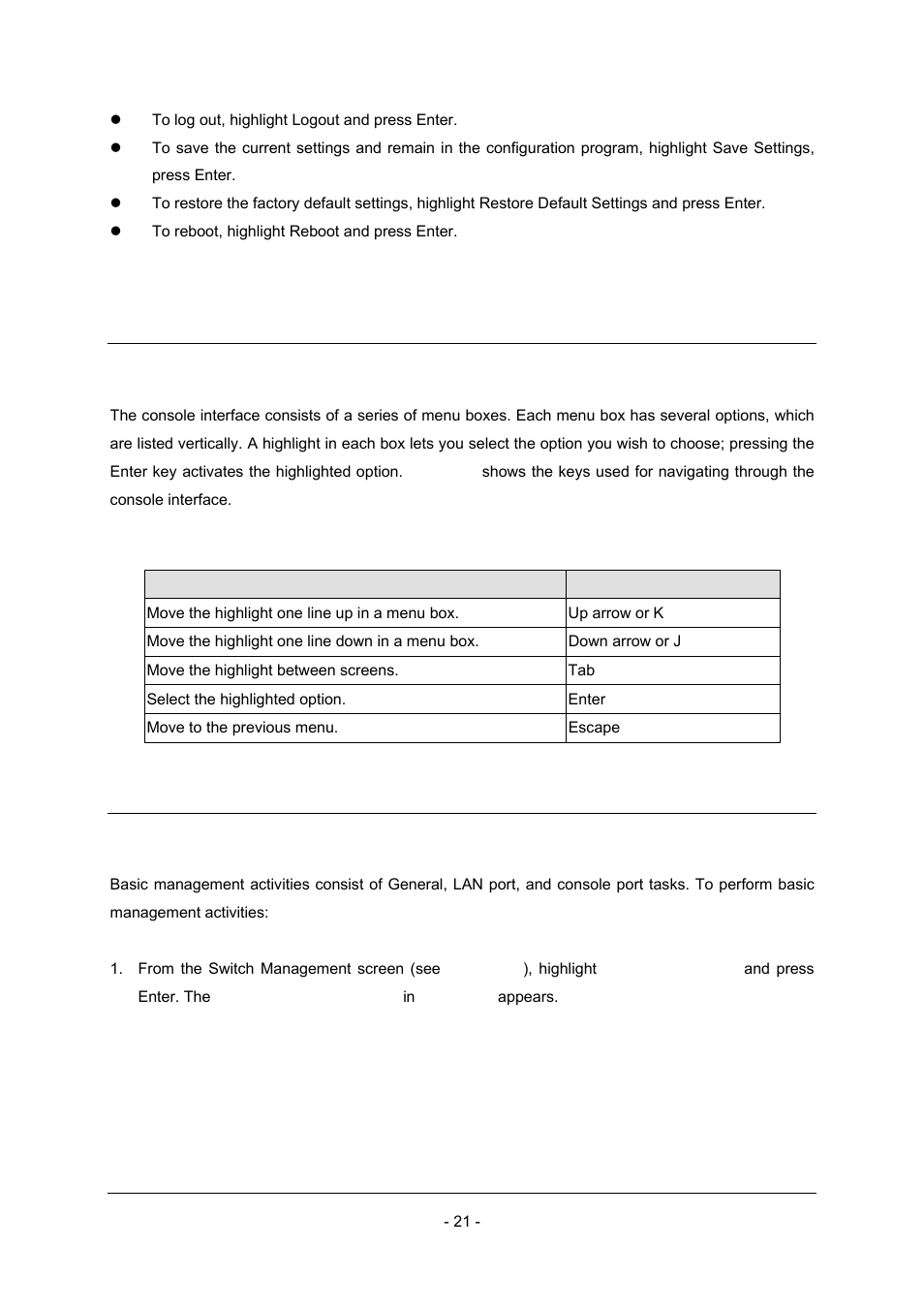 2 navigating through the console interface, 3 performing basic management activities | Planet Technology Planet Intelligent Gigabit Ethernet Stackable/Routing Switch WGSW-2402A User Manual | Page 29 / 285