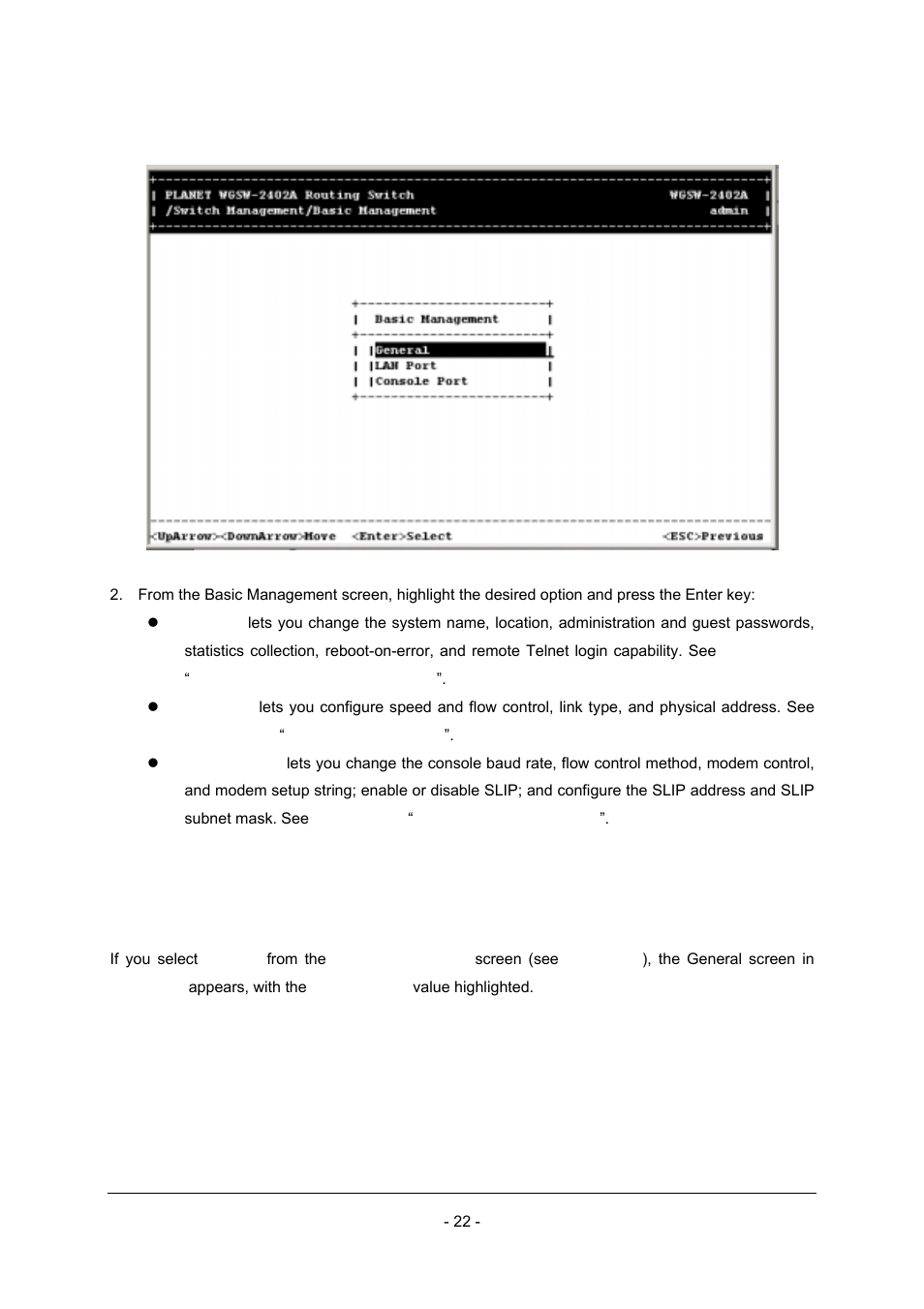 1 general management configuration | Planet Technology Planet Intelligent Gigabit Ethernet Stackable/Routing Switch WGSW-2402A User Manual | Page 30 / 285