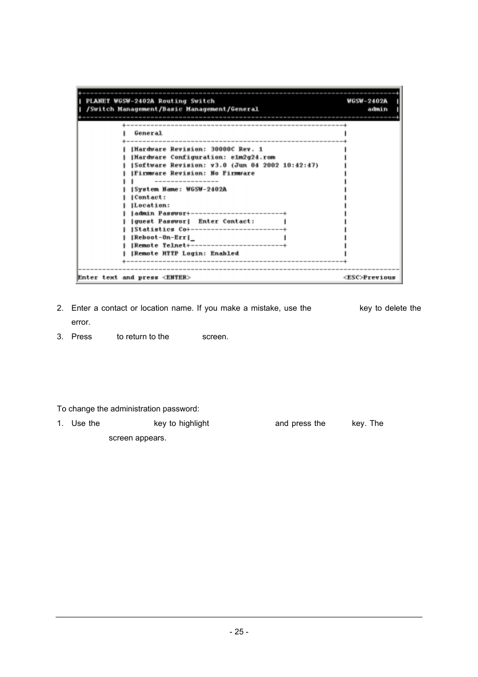 3 changing the administration password | Planet Technology Planet Intelligent Gigabit Ethernet Stackable/Routing Switch WGSW-2402A User Manual | Page 33 / 285