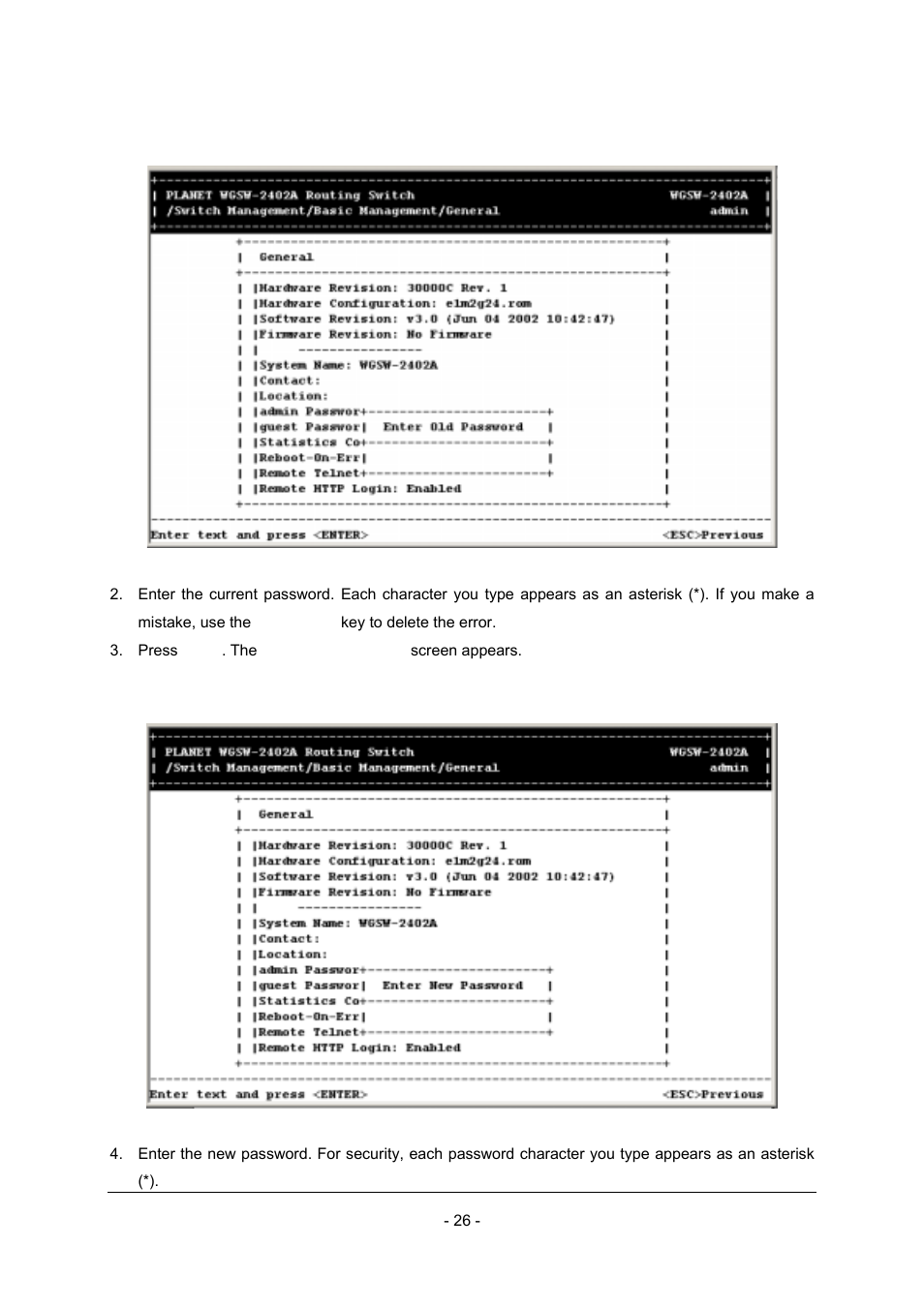 Planet Technology Planet Intelligent Gigabit Ethernet Stackable/Routing Switch WGSW-2402A User Manual | Page 34 / 285