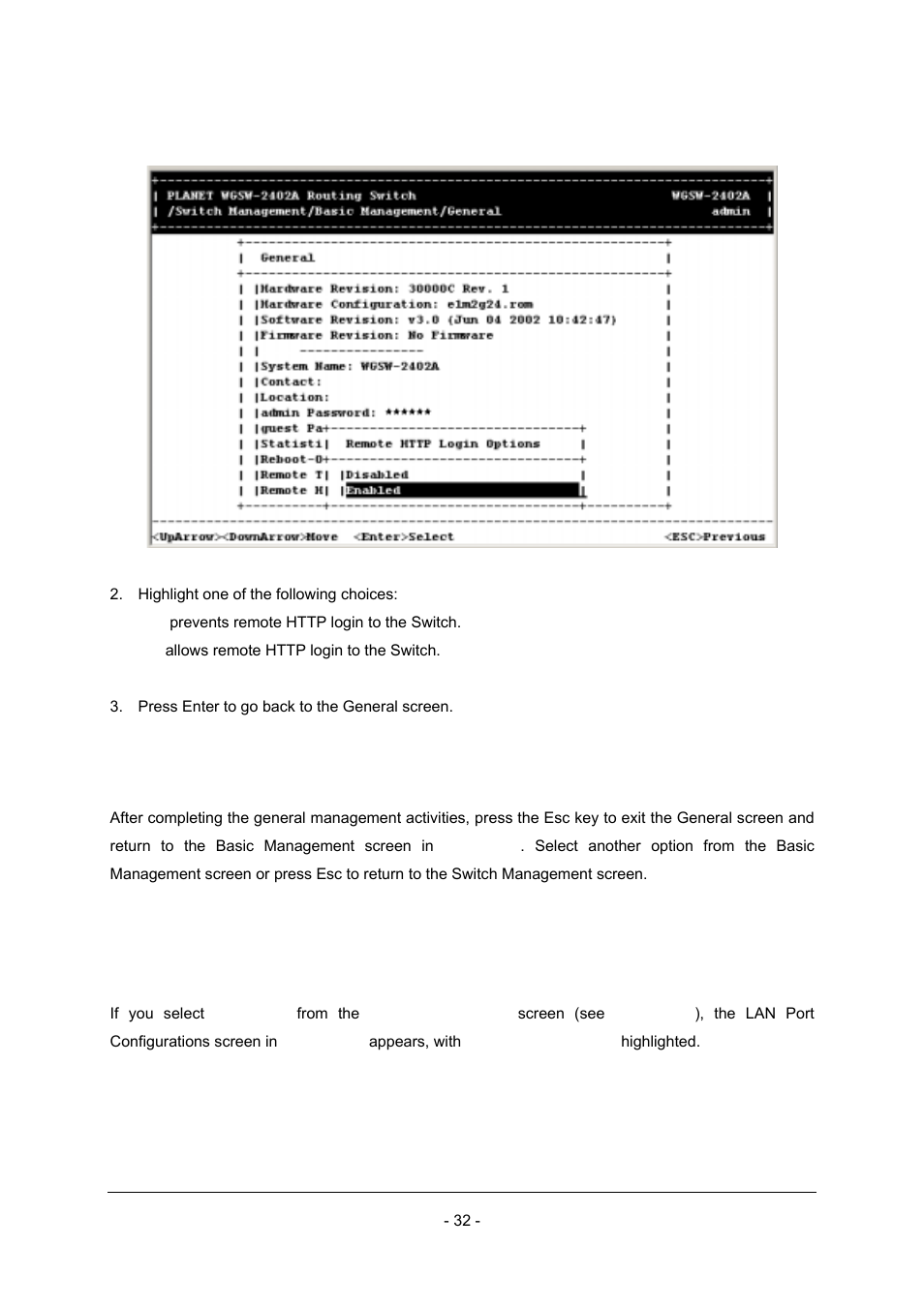 9 returning to the basic management screen, 2 lan port configuration | Planet Technology Planet Intelligent Gigabit Ethernet Stackable/Routing Switch WGSW-2402A User Manual | Page 40 / 285