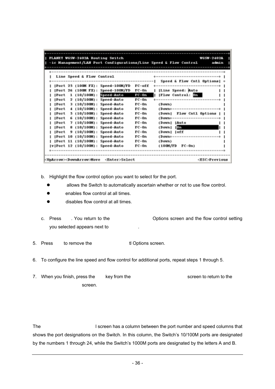 2 hiding or displaying the port column | Planet Technology Planet Intelligent Gigabit Ethernet Stackable/Routing Switch WGSW-2402A User Manual | Page 44 / 285